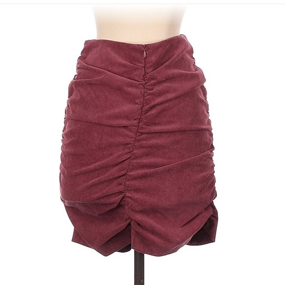 ZARA Rushed Corduroy Skirt Size XS - Picture 2 of 3